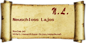 Neuschloss Lajos névjegykártya